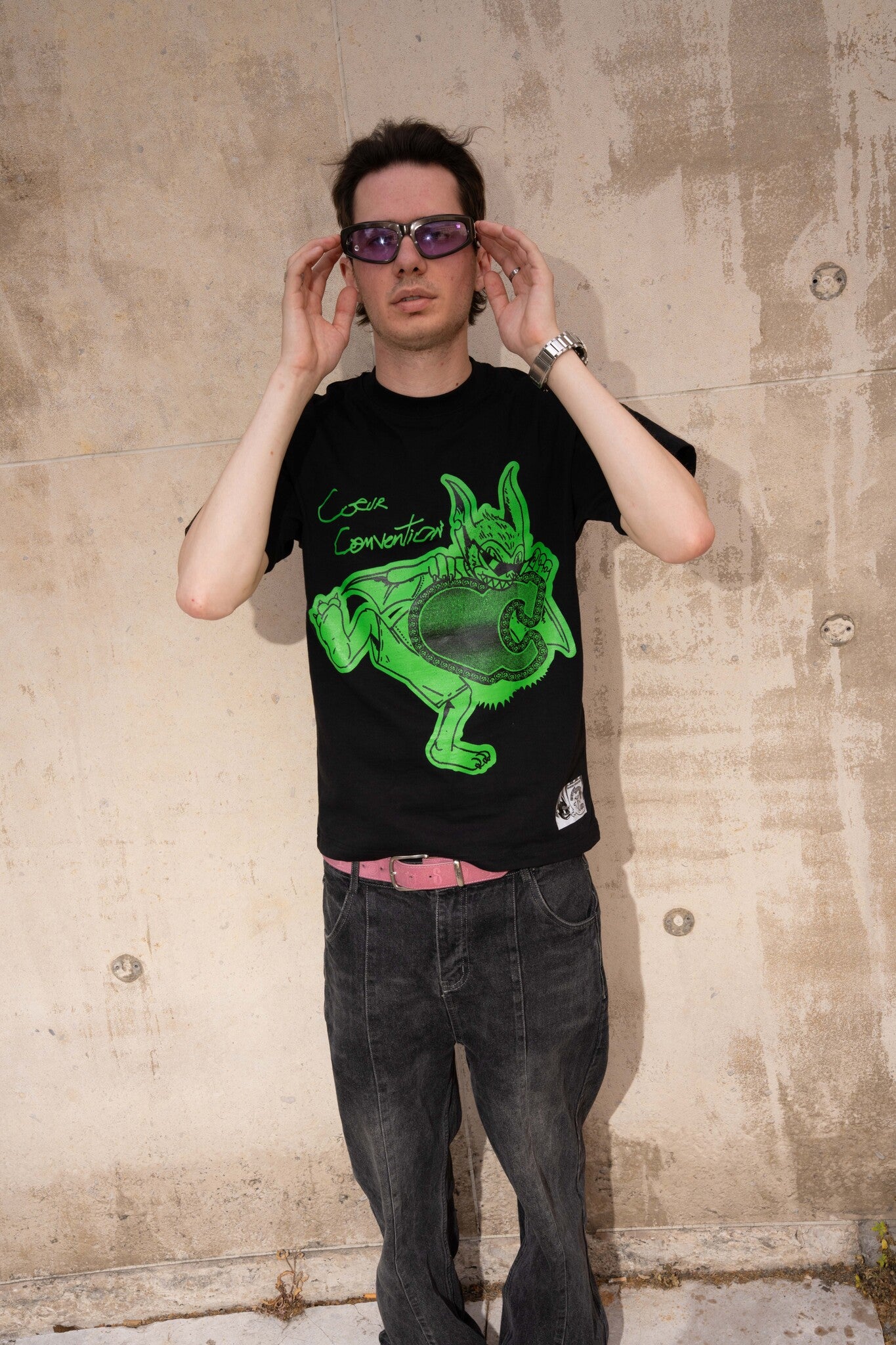 Made with coeur Green Oversize Tee