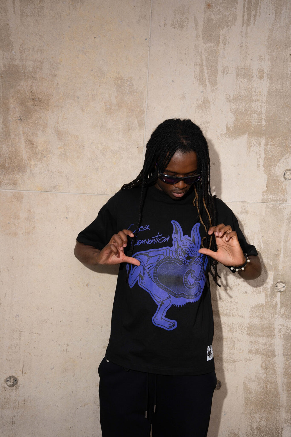 Made with coeur Purple Oversize Tee