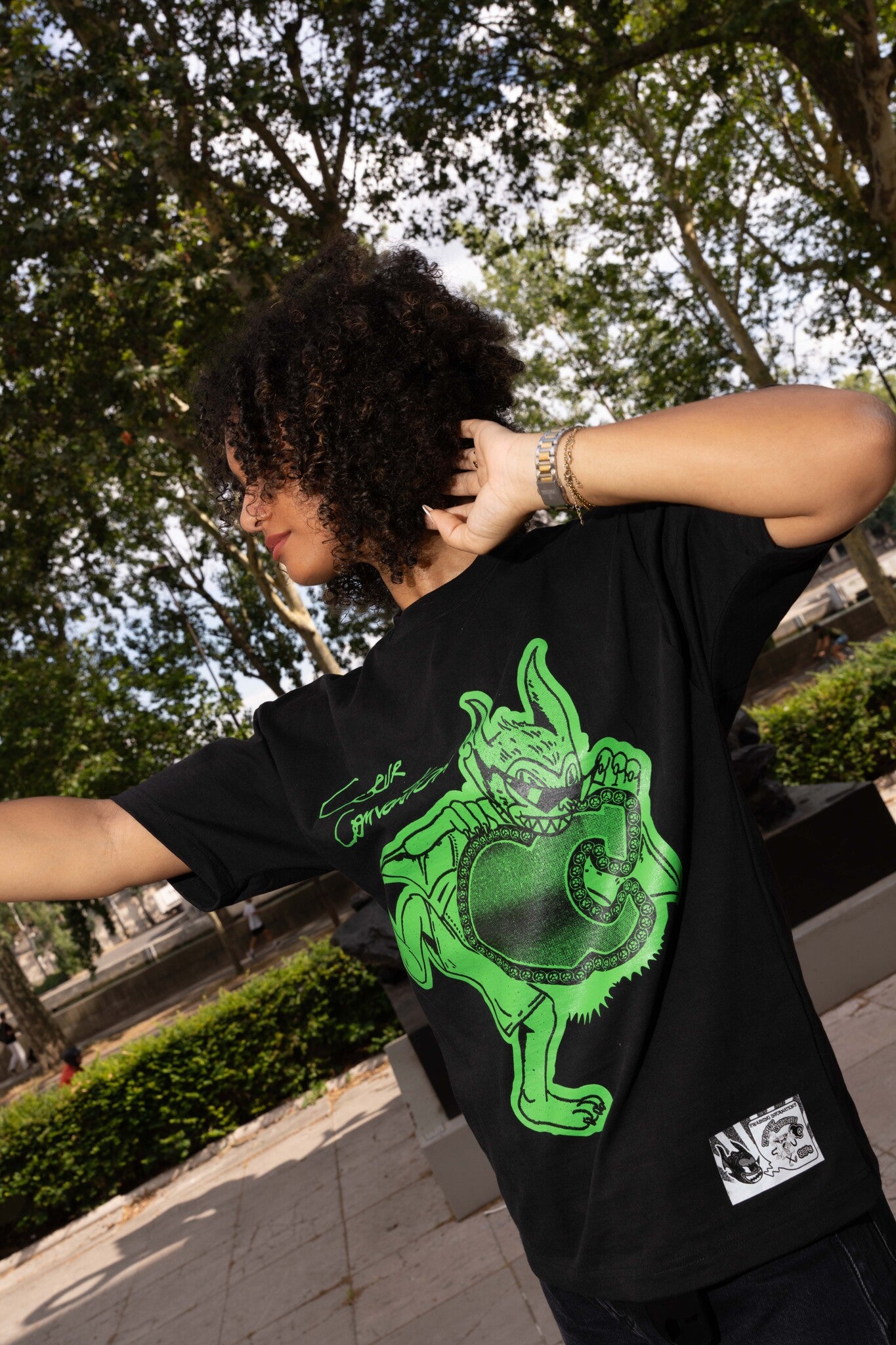 Made with coeur Green Oversize Tee