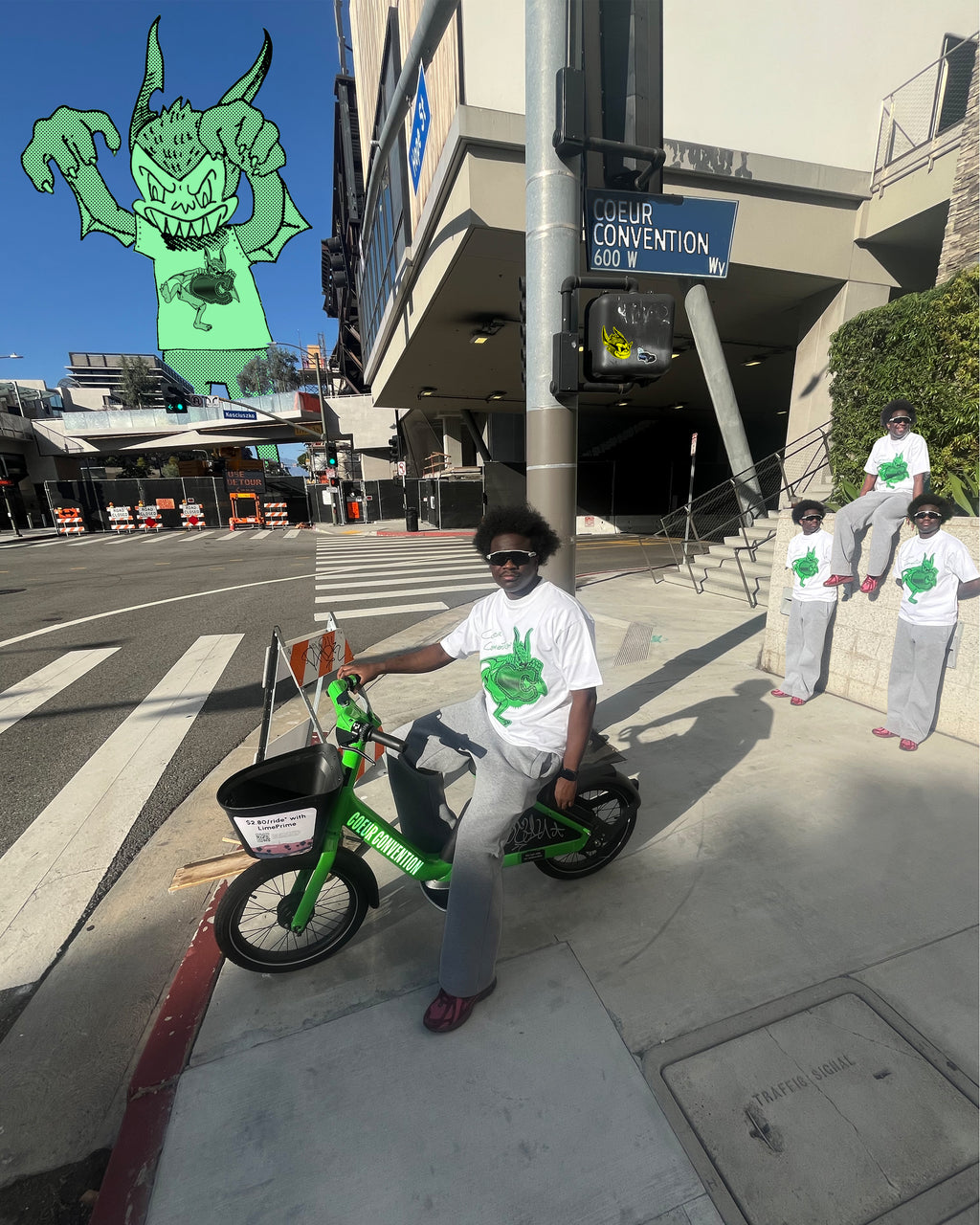 Made with coeur Green Oversize Tee